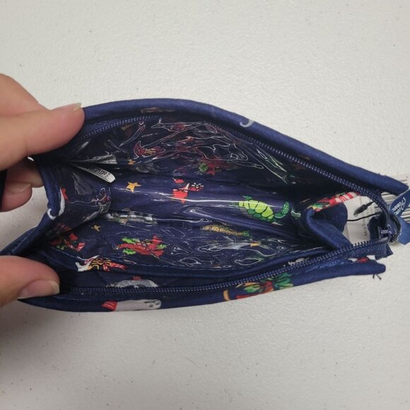 Vera Bradley Zipper Pouch Quilted Bag Clutch Makeup Holiday Animals Christmas - Picture 5 of 8